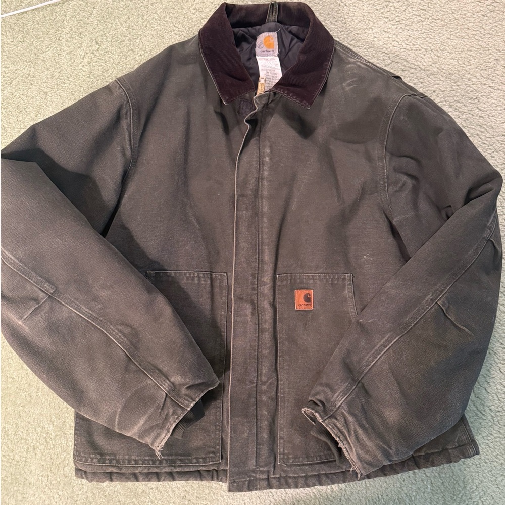 Vintage Carhartt  J22 Moss Green Artic Quilt Lined Jacket, size XL-Tall